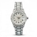 Orologi da donna al quarzo Uniguet Brillanti con pietre e data Impermeabili 30 m Diametro 34 mm Acciaio inossidabile Bracciale in acciaio Per 1