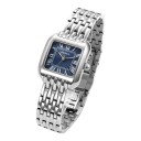 Orologi da donna di lusso con cassa quadrata 24 x 29 mm Numeri romani Movimento al quarzo Acciaio inossidabile Bracciale a maglie 11