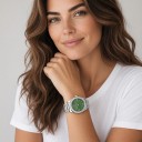 Orologi da donna di lusso con pietre Prezzi romani e data a lancetta Cassa 32 mm Vetro zaffiro Acciaio inossidabile Impermeabile Per 8