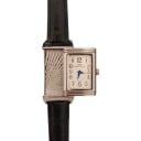 Orologi da donna retro di lusso con cassa rettangolare scorrevole 21 x 36 mm Movimento al quarzo Cassa argentata e cinturino in pelle nera 1