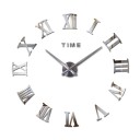 Orologi da parete 3D con numeri romani e scritta TIME Senza quadrante come decorazione da parete Indicatori analogici del tempo 8