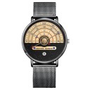 Orologi da polso al quarzo 4,1 x 2 cm quadrante non convenzionale con scale circolari Data cinturino in metallo milanese stile moderno 8