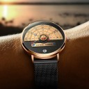 Orologi da polso al quarzo 4,1 x 2 cm quadrante non convenzionale con scale circolari Data cinturino in metallo milanese stile moderno 3