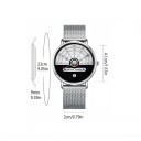 Orologi da polso al quarzo 4,1 x 2 cm quadrante non convenzionale con scale circolari Data cinturino in metallo milanese stile moderno 6
