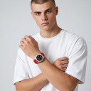 Orologi da sub maschili con data Lunetta girevole in acciaio Impermeabili 200 m Cassa 41 mm Acciaio inossidabile 316L Cinturino in gomma Per 5