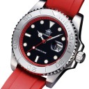 Orologi da sub maschili con data Lunetta girevole in acciaio Impermeabili 200 m Cassa 41 mm Acciaio inossidabile 316L Cinturino in gomma 4