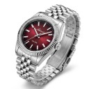 Orologi da uomo con lunetta scanalata Vetro zaffiro Impermeabile 100 m Cassa 36 mm Acciaio inossidabile 316L Bracciale in acciaio Per 1