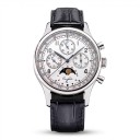 Orologi meccanici da uomo di lusso Chronograf con fasi lunari e data Coperchio trasparente Cassa 41 mm Vetro zaffiro Acciaio 316L Cinturino 16