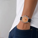 Orologi meccanici da uomo di lusso Chronograf con fasi lunari e data Coperchio trasparente Cassa 41 mm Vetro zaffiro Acciaio 316L Cinturino 11