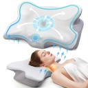 Orthopaedic Pillow with Memory Foam Against Neck and Shoulder Pain Ergonomic Design Spine Support Better Sleep Hypoallergenic 37.5×56.6×11 cm 3