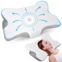 Ortopædisk pude med memoryskum Mod nakke- og skuldersmerter Ergonomisk design Rygstøtte Bedre søvn Anti-allergenisk 37,5×56,6×11 cm 2