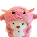 Osito de peluche 40 cm con traje de vaca rosa Muñeco de peluche suave de felpa y algodón PP Juguete adorable y decoración para la habitación infantil 5