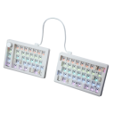 Osztott mechanikus gamer billentyűzet GMK70 RGB BT ergonomikus QMK VIA támogatás hot swappable akkumulátor 300mAh háttérvilágítás 37x11,7cm 2