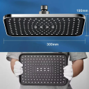 Otočná dažďová sprchová hlavica 30 x 21 cm 360° ABS vysokotlaková hlavica s veľkým prietokom Univerzálny 1/2&quot; závit Kúpeľňové príslušenstvo 2