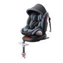 Otočná dětská autosedačka 360 stupňů 0 až 36 kg ISOFIX opěrná noha pětibodové pásy sluneční stříška opěrka nohou boční ochrana šedočerná 2