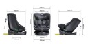 Otočná dětská autosedačka YAZOCO i-Size 360 stupňů 40 až 150 cm 0 až 36 kg ISOFIX a horní popruh pětibodové pásy nastavitelná opěrka šedá 2