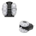 Otočná kolečka na židli s čepem 50 mm, sada 5 ks, ocel a guma, průměr stopky 11 mm, černá, náhradní kolečka pro kancelářské židle 3