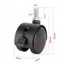 Otočná kolečka se závitem a brzdou 30×40×62 mm, montáž na závitový čep, černé provedení, pro kancelářský nábytek a židle 3