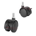 Otočná kolečka se závitem a brzdou 30×40×62 mm, montáž na závitový čep, černé provedení, pro kancelářský nábytek a židle 4
