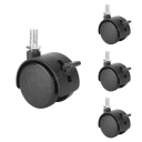 Otočná kolečka se závitem a brzdou 30×40×62 mm, montáž na závitový čep, černé provedení, pro kancelářský nábytek a židle 6