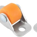 Otočná nábytková kolečka 4 ks, průměr 12 mm, šířka 9 mm, základna 12,8×28 mm, montážní otvor 4,2 mm, oranžové provedení, pro lehký nábytek 2