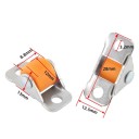 Otočná nábytková kolečka 4 ks, průměr 12 mm, šířka 9 mm, základna 12,8×28 mm, montážní otvor 4,2 mm, oranžové provedení, pro lehký nábytek 3