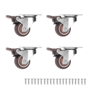 Otočná nábytková kolečka s brzdou 37,5×31 mm, šířka kola 13 mm, hnědé kolo, nosnost 33 kg pro skříňky, vozíky a boxy 1