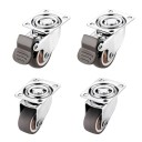 Otočná nábytková kolečka s brzdou 37,5×31 mm, šířka kola 13 mm, hnědé kolo, nosnost 33 kg, pro vozíky, boxy a nábytek 5