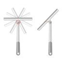 Otočná sprchová stěrka 360° na sklo silikonová čepel plastové tělo modrá stěrka na zrcadla a sprchové kouty do koupelny 2