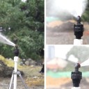 Otočná zavlažovací tryska 360° 14,5 x 2 cm plastová s vnějším závitem 1/2 palce černozelená pro zavlažování trávníku, zahrady a skleníku 4