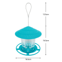 Outdoor Bird Feeder 16.5 x 16.5 cm Hanging Feeder with Roof and Perch Metal Wire 13.5 cm Durable Bird Feeder for the Garden 5