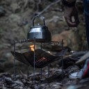 Outdoor Portable Folding Garden Grill in Stainless Steel 41.5x26.5x27.5 cm Fire Pit with Grill Rack Storage Case Camping Picnic Barbecue 5