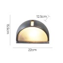 Outdoor Wall Half-Round Light Warm White 3000K 12 W E27 Base 22 x 15.5 x 12.5 cm Aluminium and Glass Dark Grey For Terrace and House Facade 2