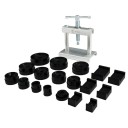 Outil de pressage pour couvercles de montres avec 18 embouts y compris des formes rondes et carrées Presse manuelle avec construction en métal pour la réparation de montres 1