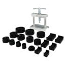 Outil de pressage pour couvercles de montres avec 18 embouts y compris des formes rondes et carrées Presse manuelle avec construction en métal 1