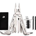 Outil multifonction Daicamping DL30 en acier inoxydable Pince Couteaux pliants Ciseaux Scie Tournevis Kit EDC de survie avec étui 10