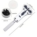 Ouvre-vitre pour montres avec 3 mâchoires Outil réglable en métal 14,1x5 cm Ensemble avec 18 têtes interchangeables pour réparations de montres 2