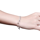 Ovaler Design Schmuckset Halskette 45 cm Armband 20 cm Silber 925 Ketten Schmuck für Frauen Party Hochzeitsaccessoires Geschenk 4