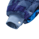 Overal de Inverno e Primavera para Bebés Overal de Flanela de Peluche Azul com Padrão de Dinossauros Roupa Macia para Crianças em Poliéster 6