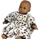 Overal de Inverno e Primavera para Bebés Overal de Flanela Peluche com Padrão de Leopardo Roupa Macia para Bebés em Poliéster para Meninos e Meninas 3