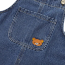 Overal de mezclilla de algodón para niños con imagen de oso Tirantes de botones Pantalones largos Bolsillos Unisex ropa de primavera 6
