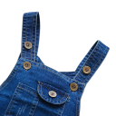 Overal de mezclilla para niños con pantalones largos y bolsillos, tirantes con botones, cómodos jeans unisex para bebés y niños pequeños 5