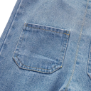 Overal de mezclilla para niños con tirantes y suéter Pantalones largos Bolsillos Botones en los hombros Ropa cómoda para bebés hecha 3