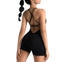 Overal deportivo para mujer con tirantes delgados, espalda descubierta y pantalones cortos, mono de fitness de nylon y spandex 3