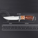 Overlevelseslommekniv 21,5 cm rustfri stålklinge træhåndtag udendørs jagtkniv foldekniv med læderskede til naturen 2