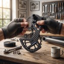 Oversize baggear guide 6800 med keramiske lejer Carbon look Sort Til Shimano 6800 6870 9000 og 9070 4