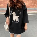 Oversized alpaka t-shirt til kvinder 2