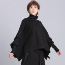 Oversized asymmetrisk rullekrave til kvinder 2