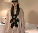 Oversized sweater med bjørn til kvinder 3
