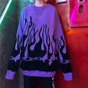 Oversized sweater med flammer til kvinder 6